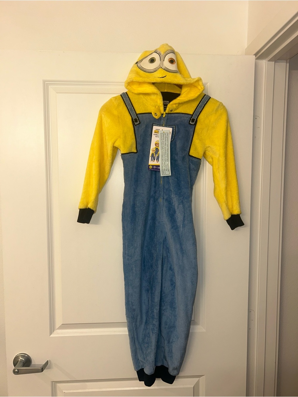 Kids Yellow and Blue Minion-Inspired Hooded Pajama Onesie